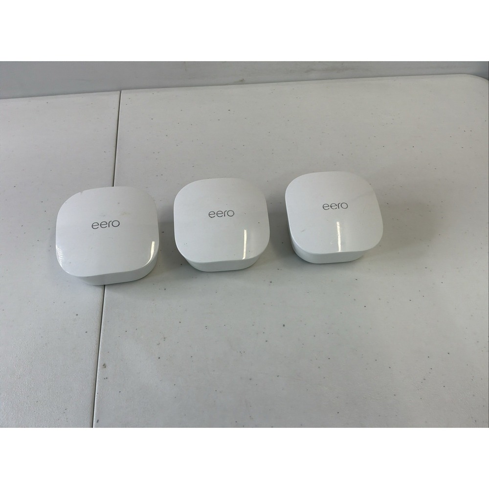 Lot of 3 Eero 6 Wi-Fi Mesh Router Dual Band J010001 White WiFi System